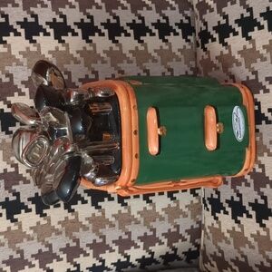 Clay Art Rare Vintage Golf Bag Cookie Jar Canister